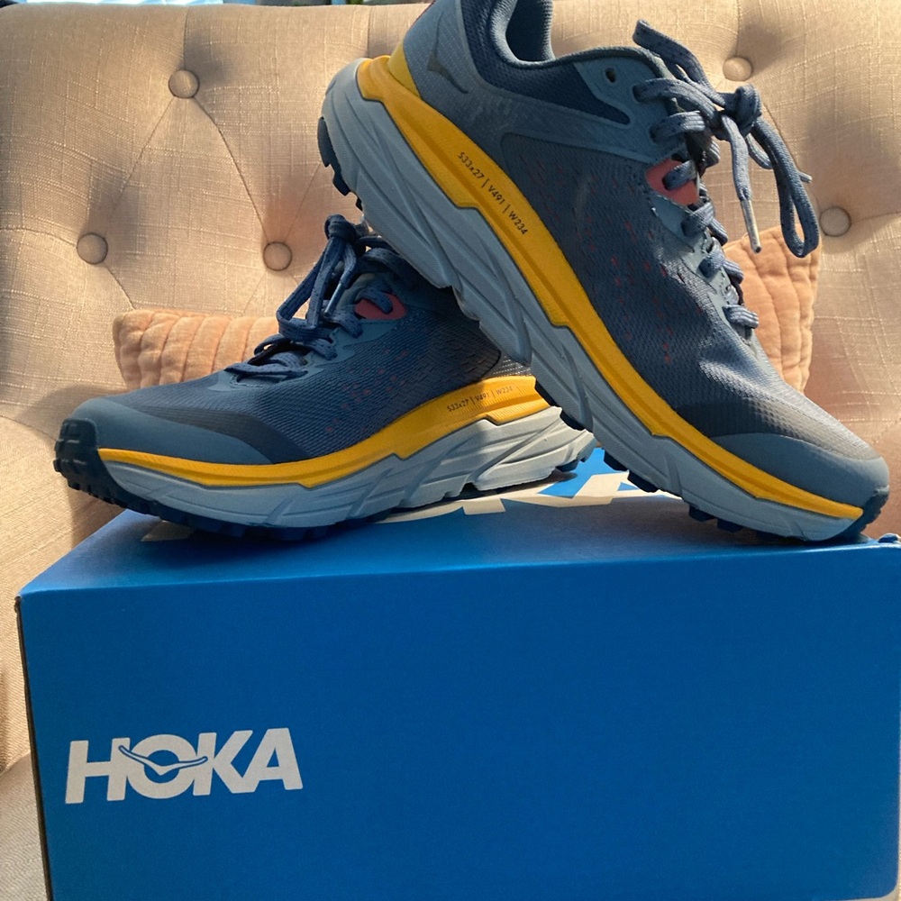 Hoka Challenger ATR Blue and Orange Performance Sneaker